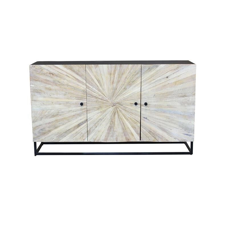 MOBILE SPENCER IN LEGNO DI MANGO E STRUTTURA IN FERRO 150 X 40 X H85 CM