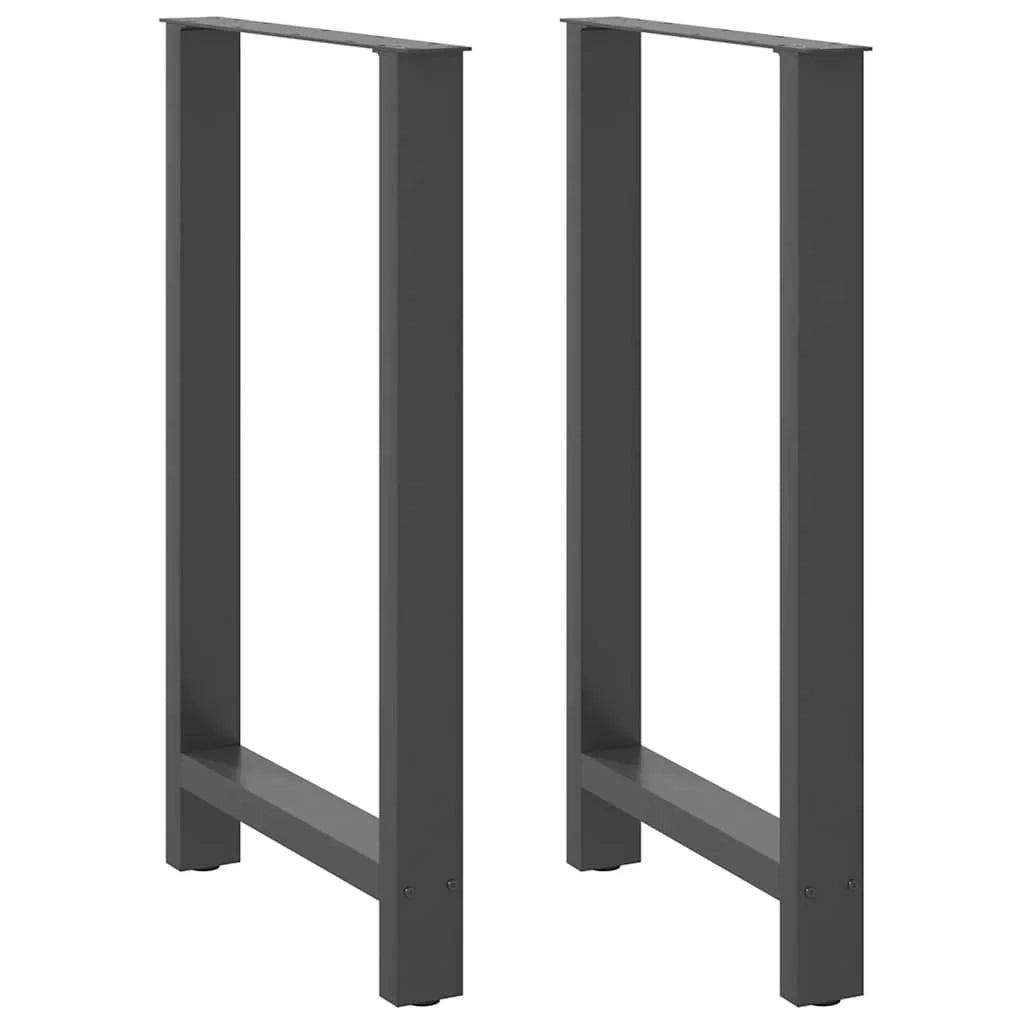 Set di 2 gambe per tavolo da bar moderno 60 x 100 cm con piedini regolabili in acciaio antracite 02_0057586