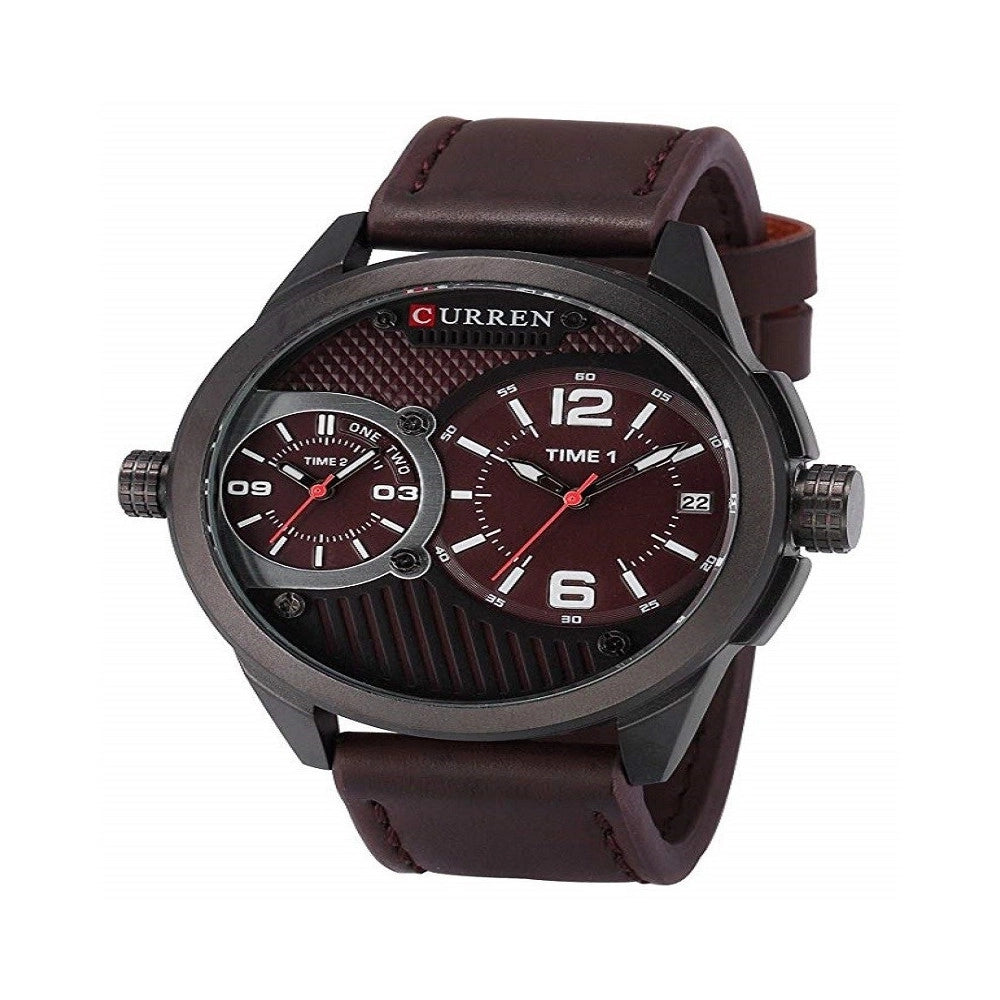 Trade Shop - Orologio Da Polso Uomo Curren Analogico Tondo Cur111 Colore Marrone -