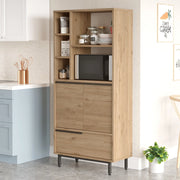 Madia Cinisi, Credenza 4 Ripiani, 75x36x162h cm Marrone Rovere