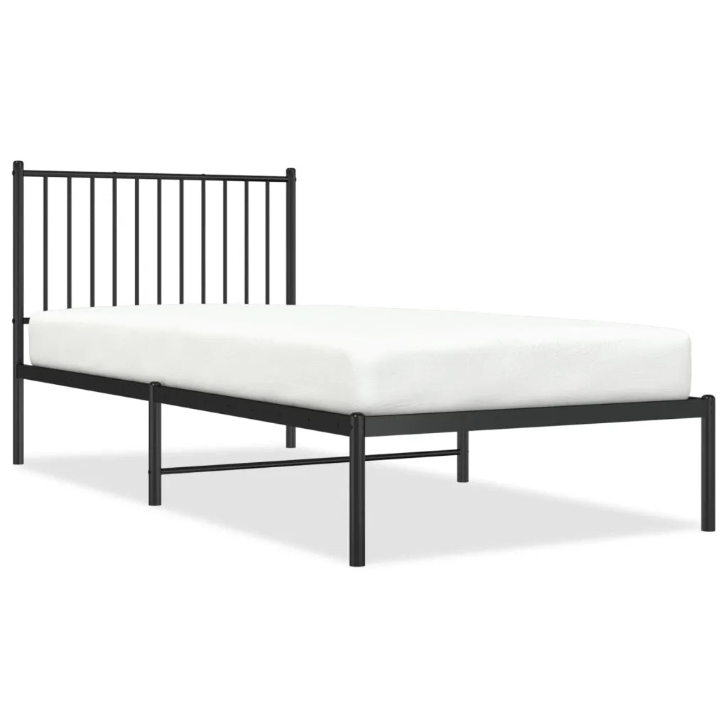 Giroletto con Testiera-Struttura Letto con testiera in Metallo Nero 90x200 cm 623565