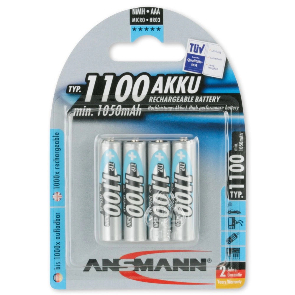 Batteria ricaricabile ministilo ANSMANN NIMH 1100 mAh 4pz