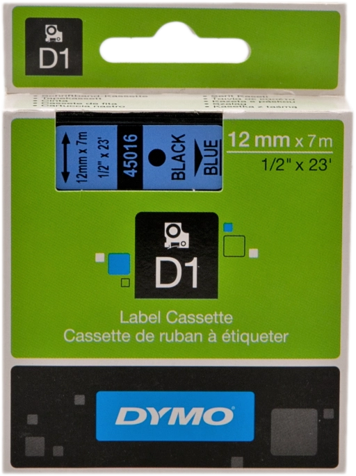 DYMO D1 etichette originali / 12 mm x 7 mm / stampa nera su blu / etichette autoadesive per etichettatrice LabelManager / 1 Pezzo