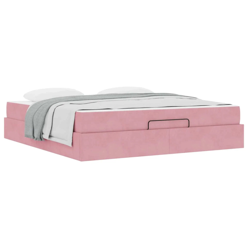 Struttura letto con materasso 2 pcs Rosa Velluto 3399581