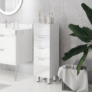 ARMADIO BAGNO 30x30x93 cm Bianco in legno, 4 cassetti