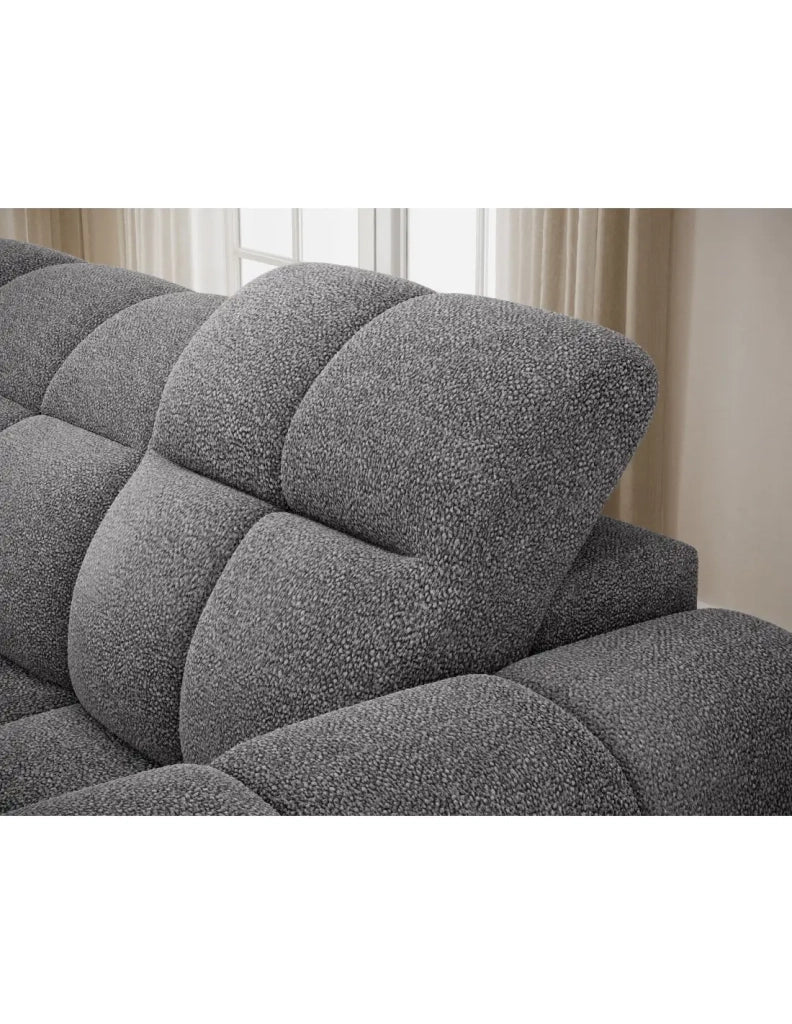 Divano angolare elettrico FANOTI 3 posti grigio melange – angolo sinistro – versione 2