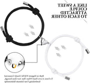 Anelli magnetici per coppia - corda intrecciata regolabile - set di anelli magnetici per coppia - regalo per uomo e donna