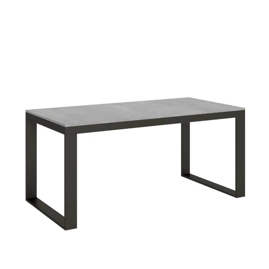Tavolo allungabile 180/440x90 cm Tecno Evolution colore cemento telaio e gambe antracite