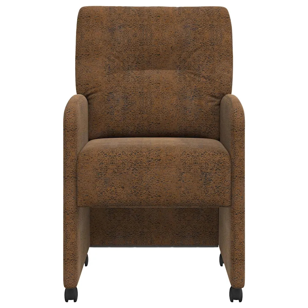 Sedie da Pranzo con Ruote 2 pcs Marrone 57 x 67 x 95 cm 42017843