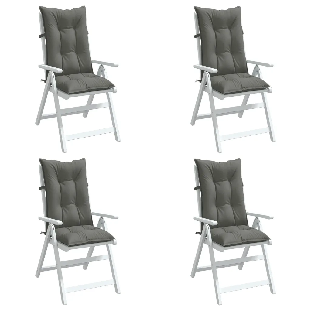 Cuscini Sedia Schiena Alta 4 Grigio MÃ©lange 120x50x7 Tessuto