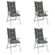 Cuscini Sedia Schiena Alta 4 Grigio MÃ©lange 120x50x7 Tessuto