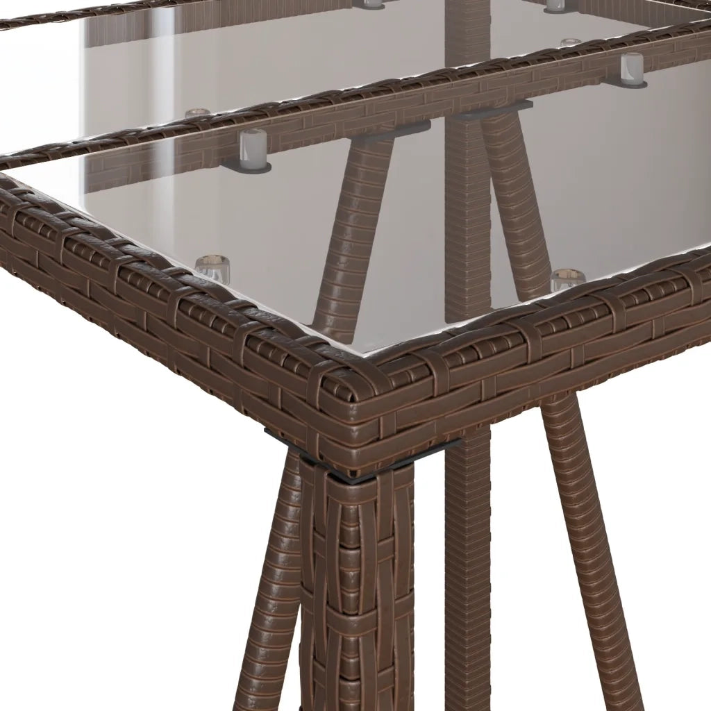 vidaXL Set Bar da Giardino 3 pz con Cuscini in Polyrattan Marrone