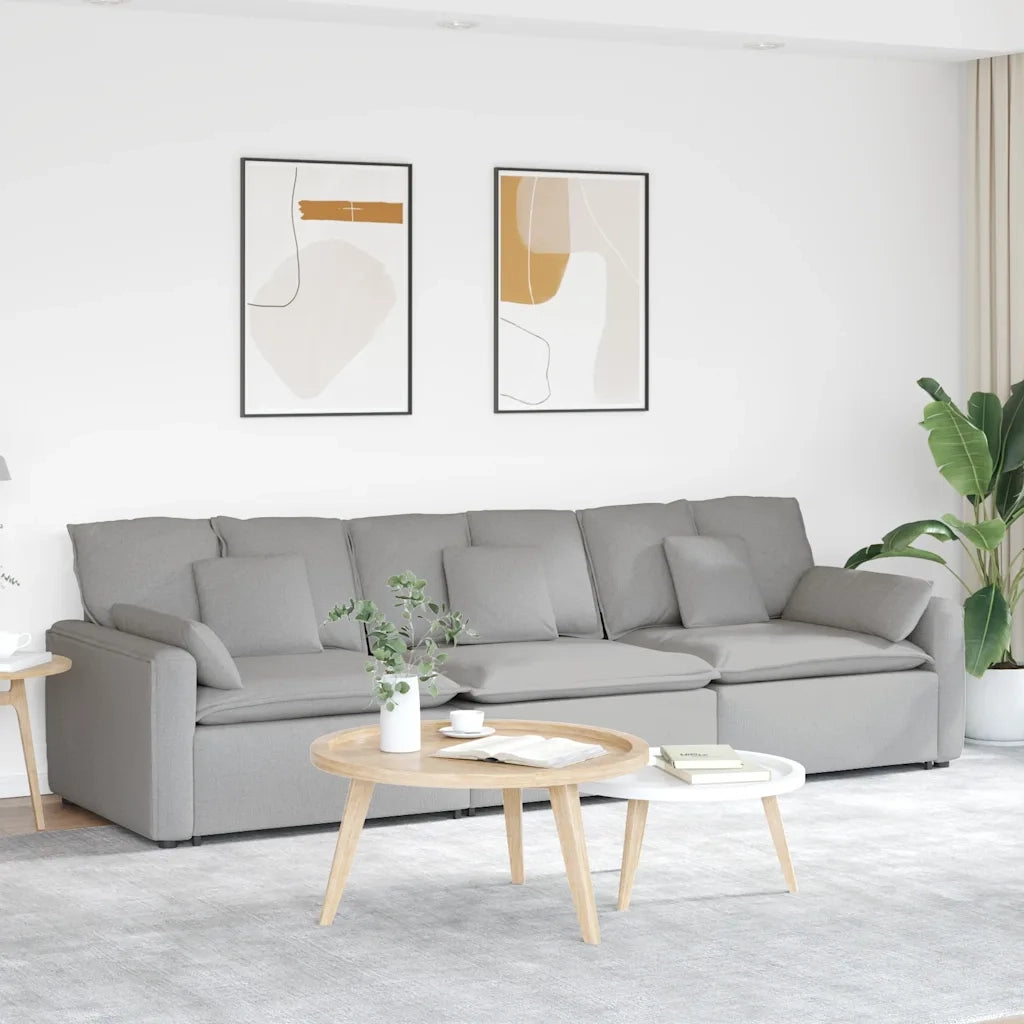 vidaXL Divano Modulare con Cuscini Grigio Nuvola