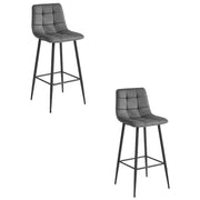 Set di 2 sgabelli bar Arceto in velluto grigio scuro e metallo