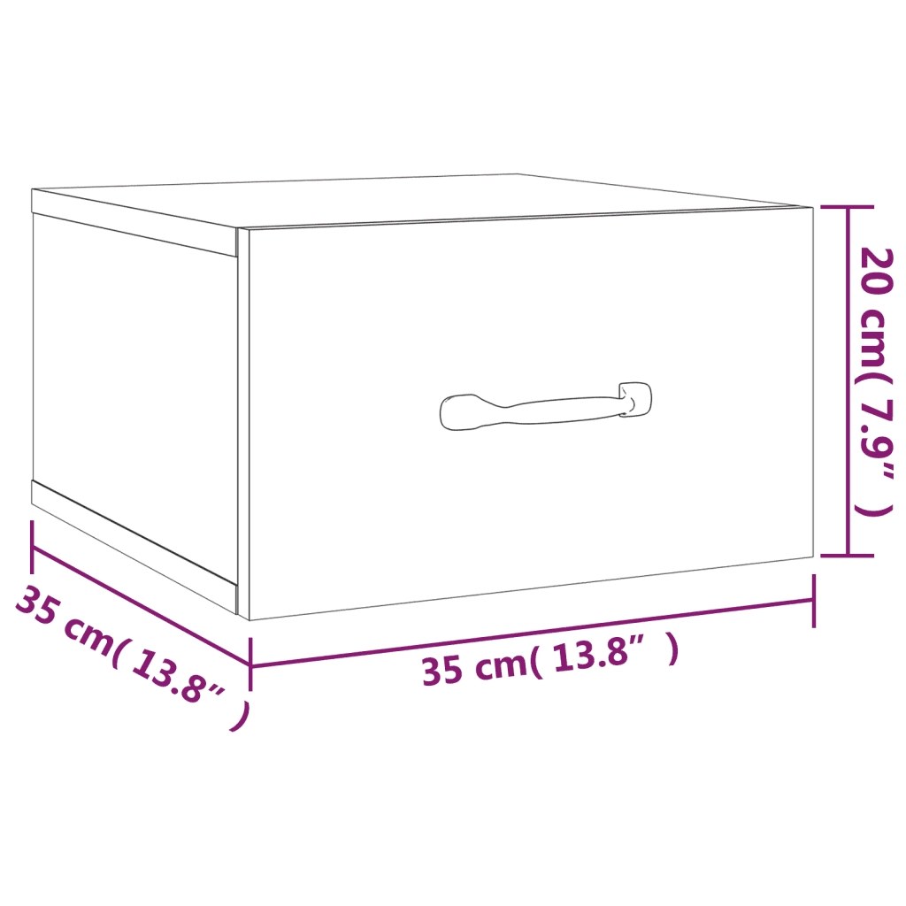 Comodini a Muro 2 pz Grigio Sonoma 35x35x20 cm   cod mxl 30572