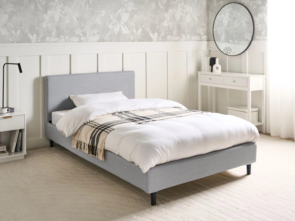 Rivestimento telaio letto in Tessuto nero Poliestere Lavabile grigio chiaro 120 x 200 cm Sfoderabile Lavabile