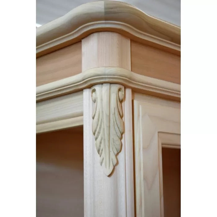 Vetrina classica 2 porte 1 cassetto in legno grezzo l.61 p.41 h.190 - Mobili 2G