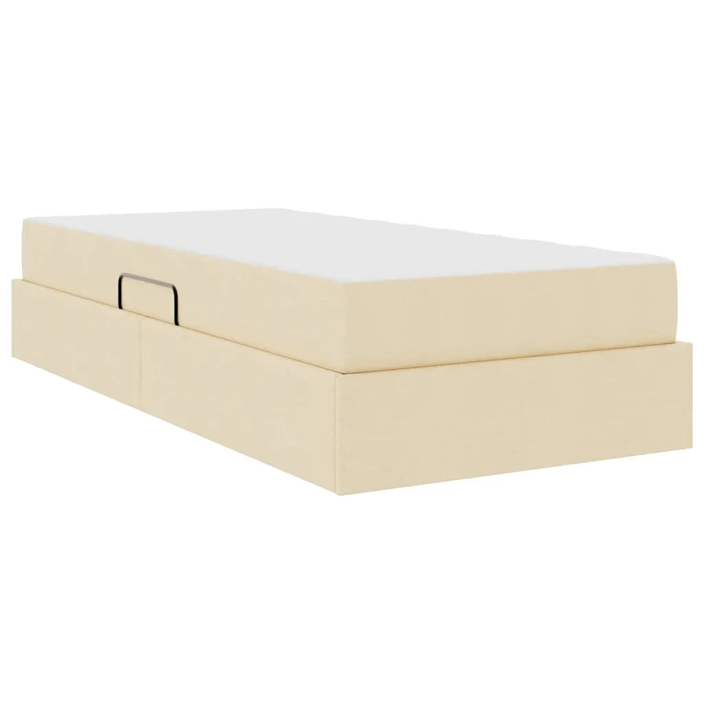 Letto con contenitore e materasso Crema 100 x 200 cm Poliestere 3399644