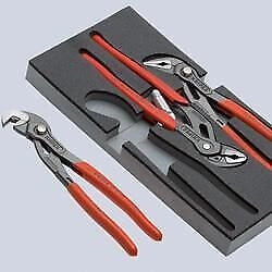 KNIPEX 00 20 01 V17 Set pinze Basic Cromato con inserto in schiuma bicolore a poro chiuso 335 x 33 x 165 mm colore Nero
