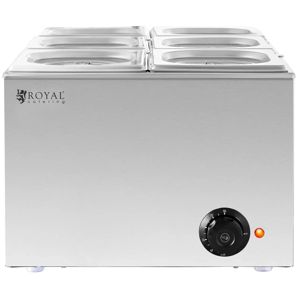 Bagnomaria professionale da 640 watt con 6 teglie GN 1/6 acciaio inox argentato 14_0008304