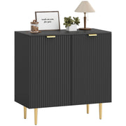 Credenza con 2 Ante e Ripiano ¨C Xylo ¨C Nero Metallo 80x40x80 cm