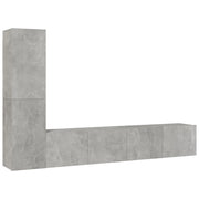 Set di Mobili Porta TV 4 pz | Armadietto TV | Mobile Porta TV Grigio Cemento in Legno Multistrato