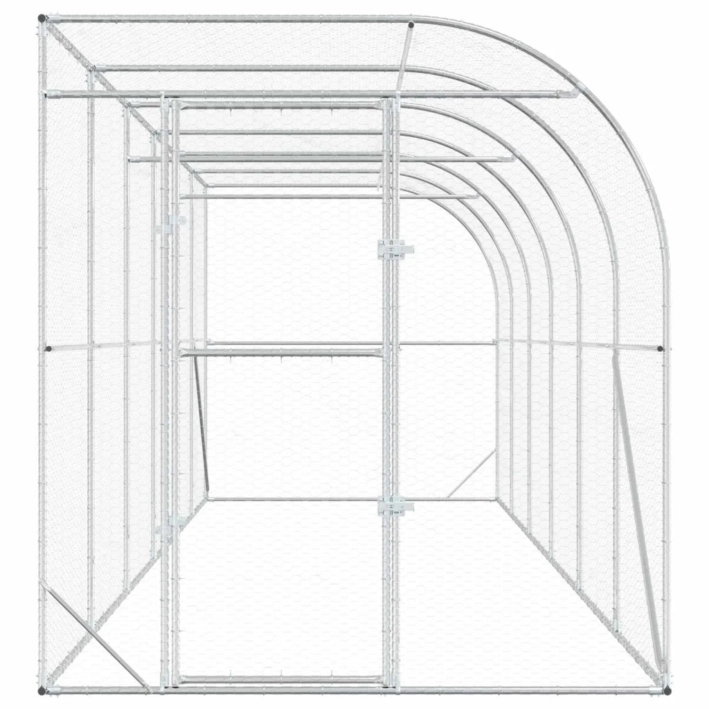 Gabbia per Polli Contro il Muro Argento 600 x 150 x 215 cm 3434732