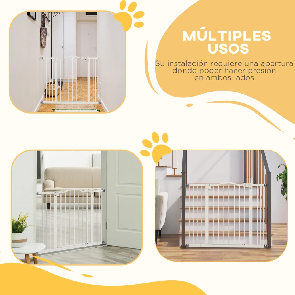 Porta per Cani Regolabile 76-104 cm ¨C zephmum ¨C Bianco