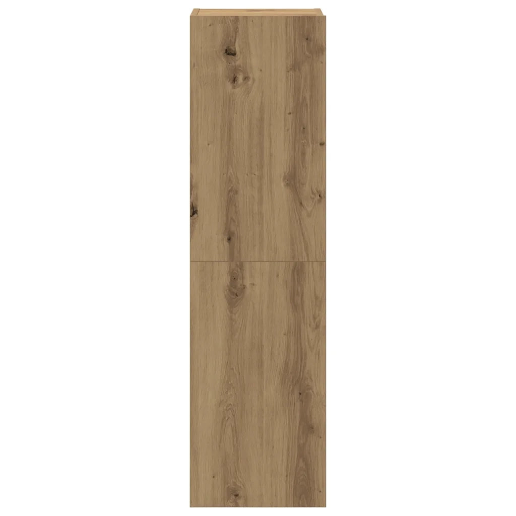 Set Mobile TV 8 pz Montato a Parete Rovere in Legno Multistrato