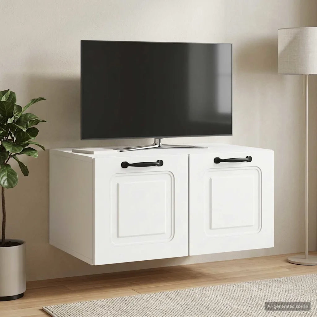 Mobile Porta TV da Muro Bianco 59,5 x 41 x 30 cm 899355