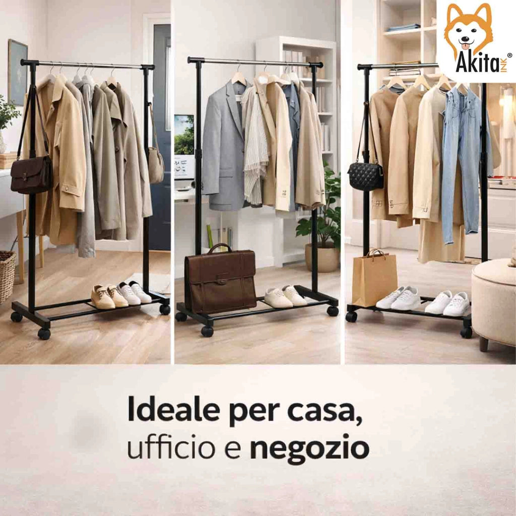 Akitaink Stand Appendiabiti Ruote Barra Estensibile