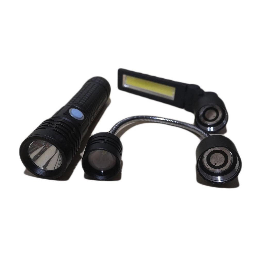 Trade Shop - Torcia Led 3in1 Multifunzione Bl-x8 Ricaricabile 80000w Led Cree Base Magnetica -