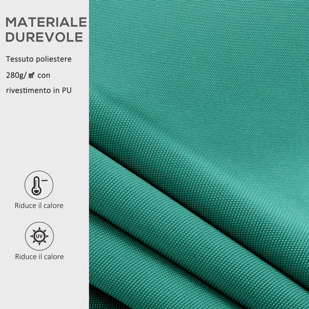 Tenda da Sole Avvolgibile a Caduta ¨C zephmum ¨C Verde Scuro Alluminio Poliestere 3x2.5m