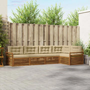 Set di divani da esterno con cuscino 5 pcs Naturale e Beige