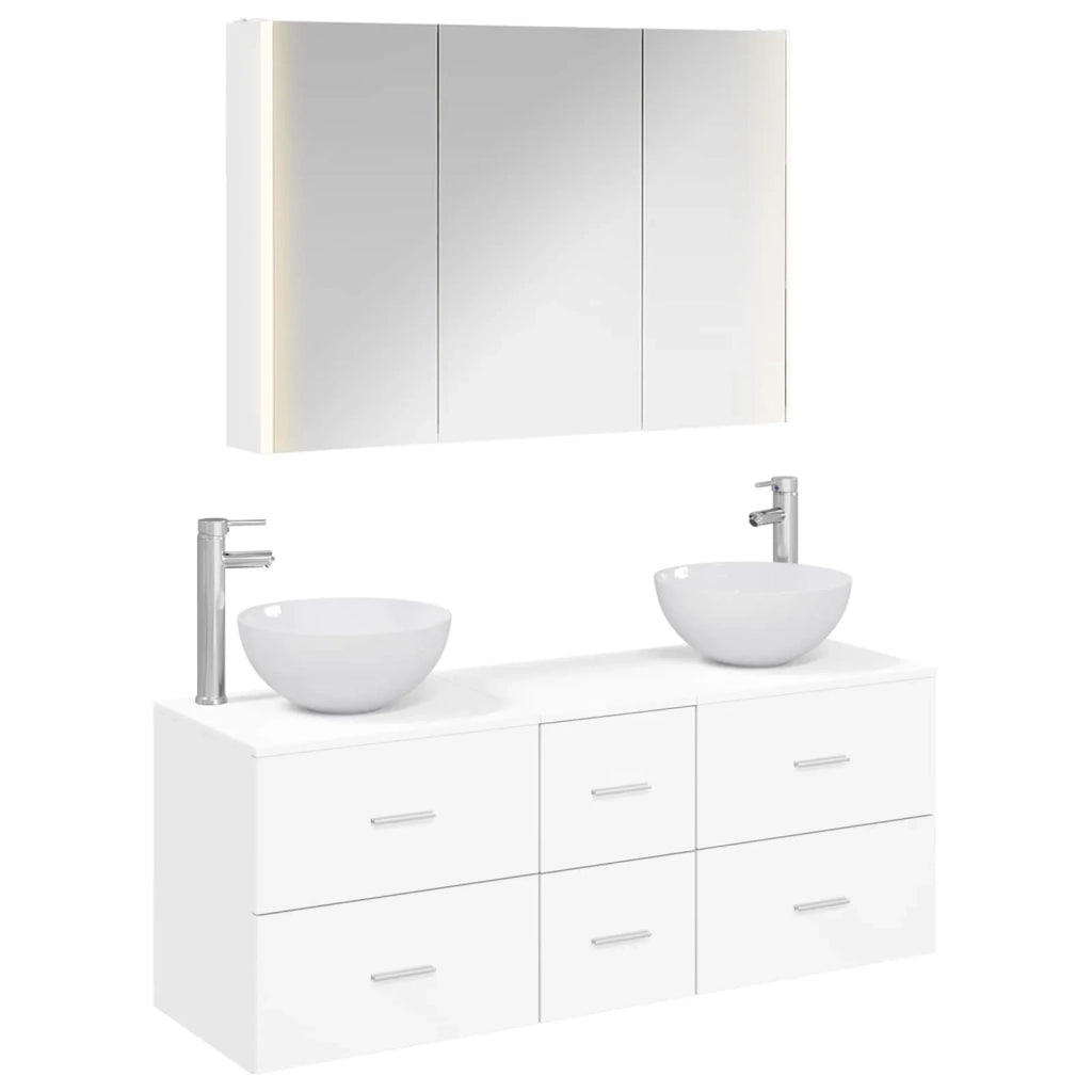 Set di mobili per il bagno 4 pcs Bianco 3406743