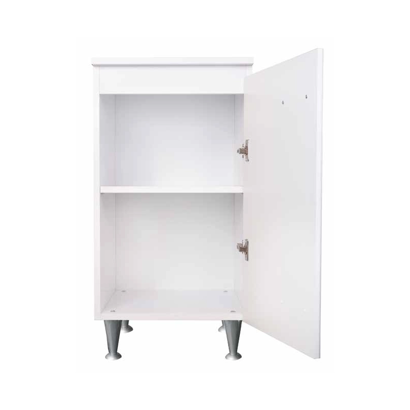 Mobile lavanderia 1 anta 45x50 cm piedini regolabili  Legno idrofugo bianco  Ripiano interno  Negrari