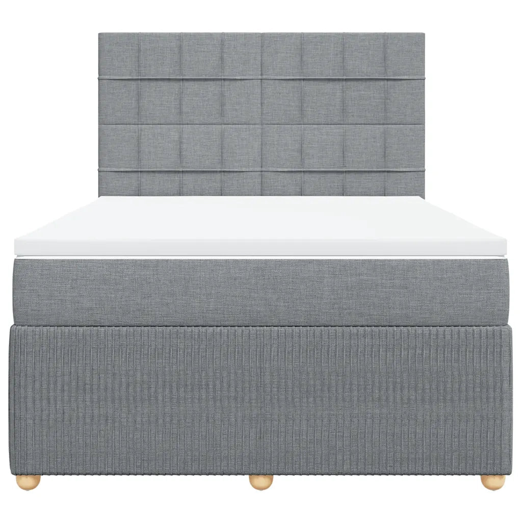 Giroletto a Molle con Materasso Grigio Chiaro 140x190cm Tessuto