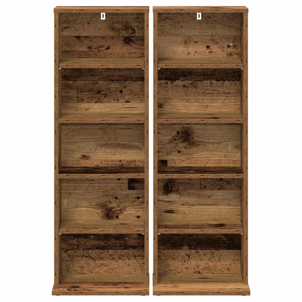 Mobile per CD 2 pz Legno antico 33 x 23,5 x 97,5 cm 8012703