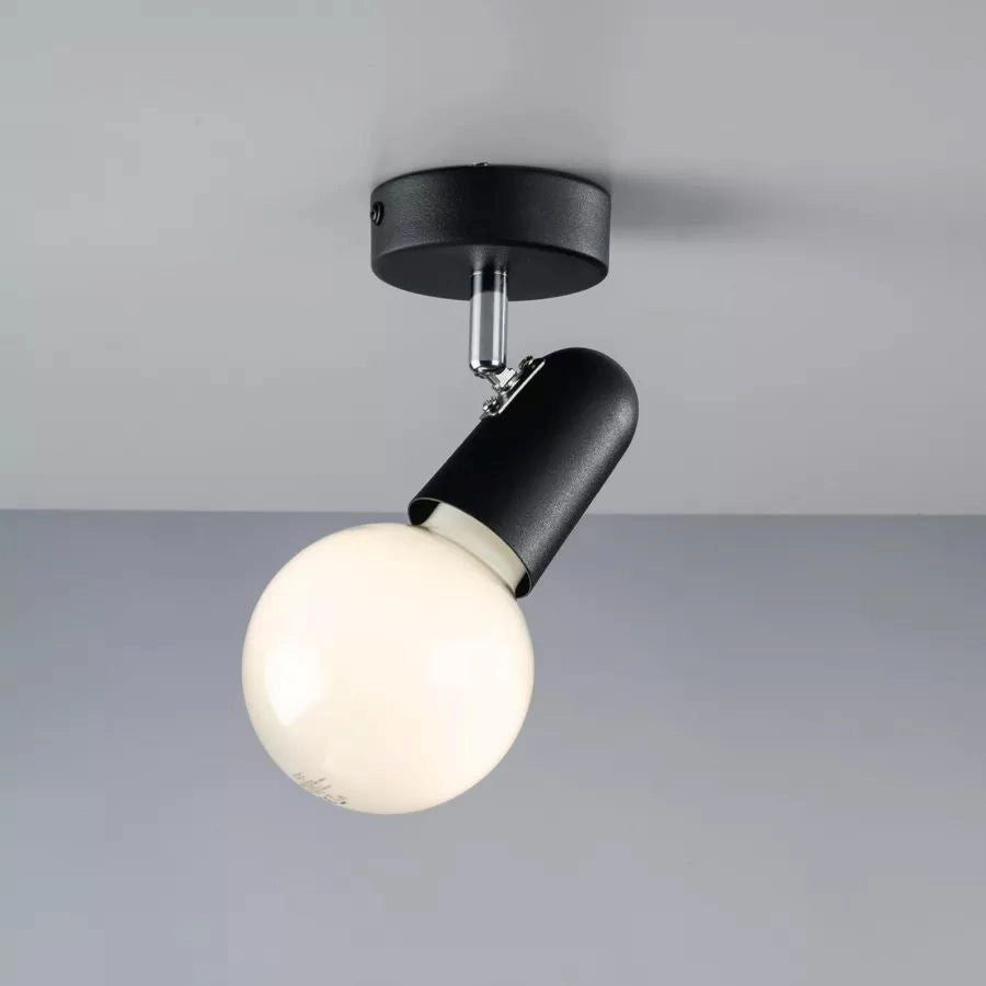 APPLIQUE DA PARETE ORIENTABILE NERA 1 LUCE PUNTO FAN EUROPE