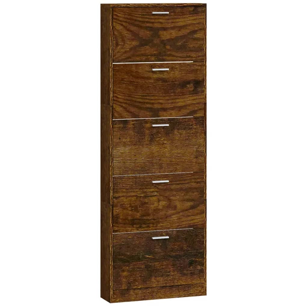 Scarpiera mobile contenitore per scarpe mobile per ingresso/corridoio/soggiorno 59 x 17 x 169 cm legno ingegnerizzato marrone 02_0021565