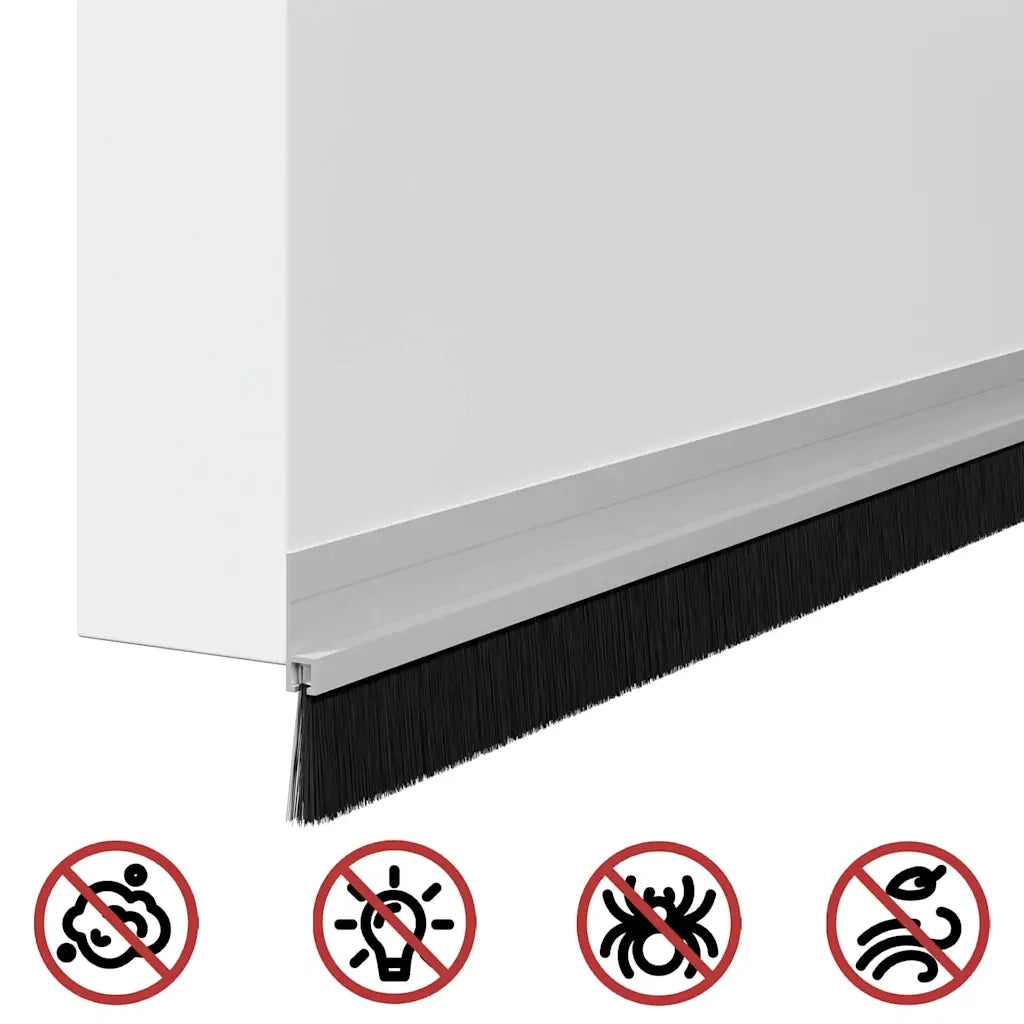 Spazzole per porte autoadesive 2 pcs Argento 100 cm