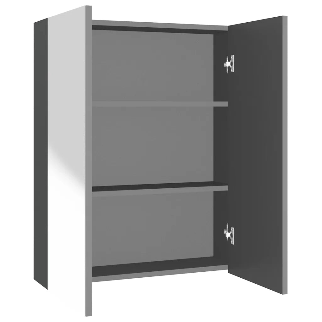 Armadietto a Specchio per Bagno | Armadio da bagno 60x15x75 cm MDF Antracite