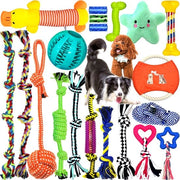 Set di gioco per cani 20 pezzi, funi per cani, gioco interattivo con fune, pallone per cani, gioco robusto per mordere, gioco duraturo per cani piccoli, medi e grandi