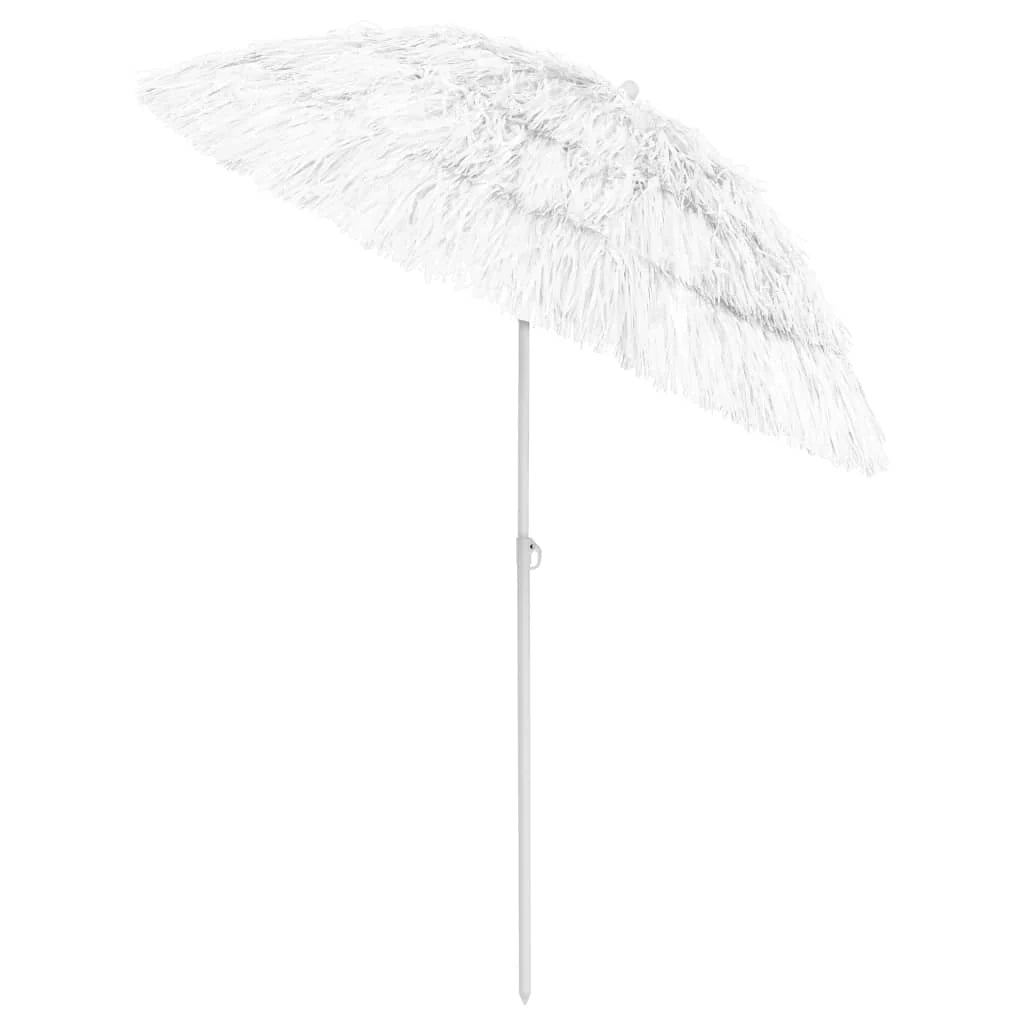 Ombrellone da spiaggia hawaiano 180 cm bianco 02_0008386