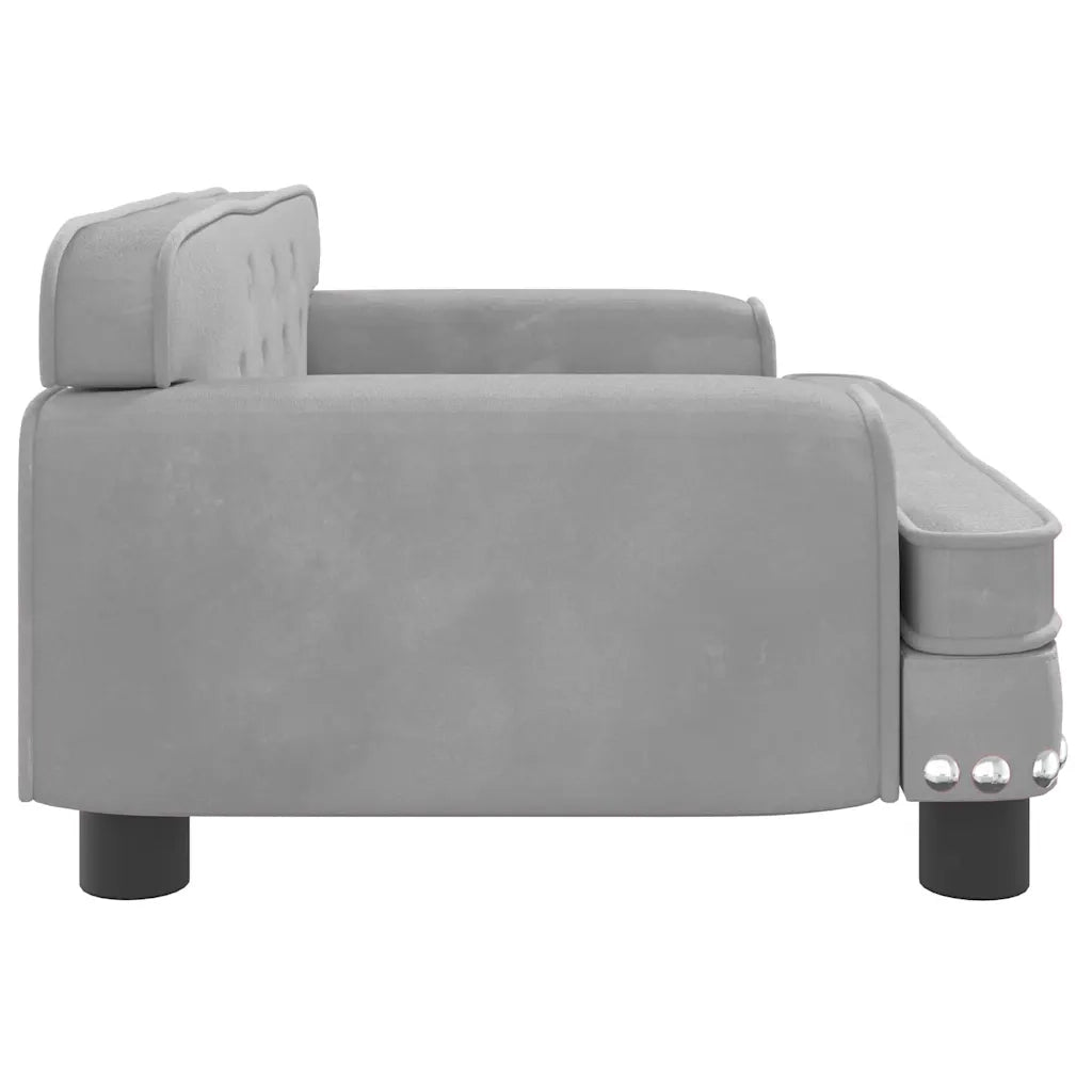 Lettino per Cani Grigio Chiaro 70x45x30 cm in Velluto 171883