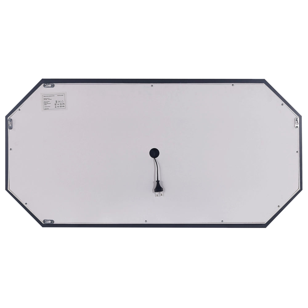 Specchio da muro ottagonale con LED 120 x 60 cm stile moderno contemporaneo bagno illuminazione