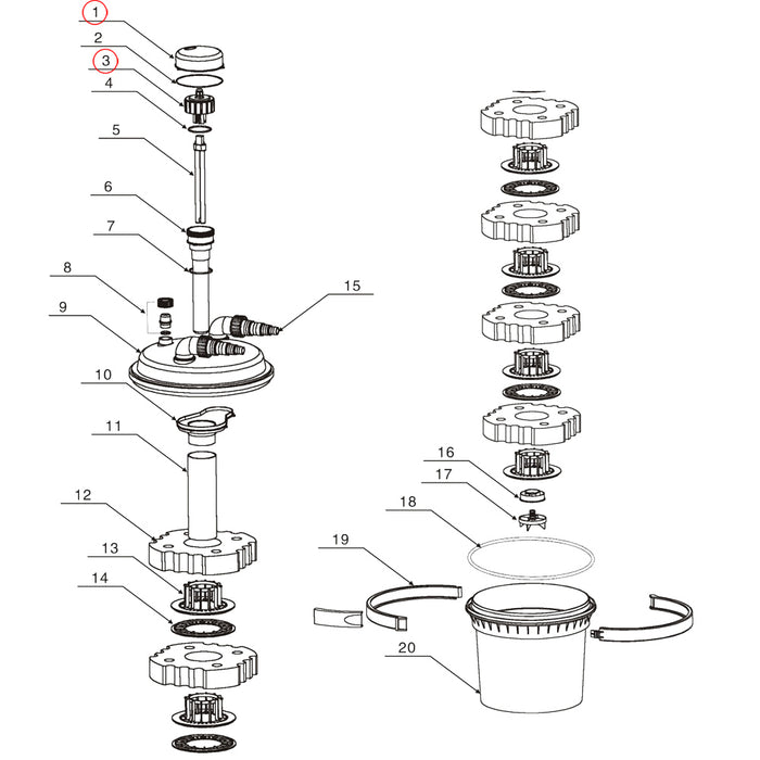 Unità di collegamento elettrico di ricambio per filtro a pressione laghetti CPF-380