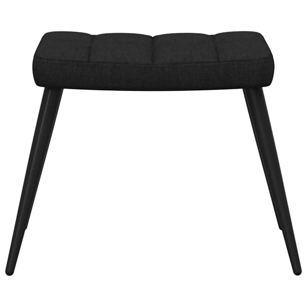 Sedia Relax con Sgabello Nero in Tessuto 327958