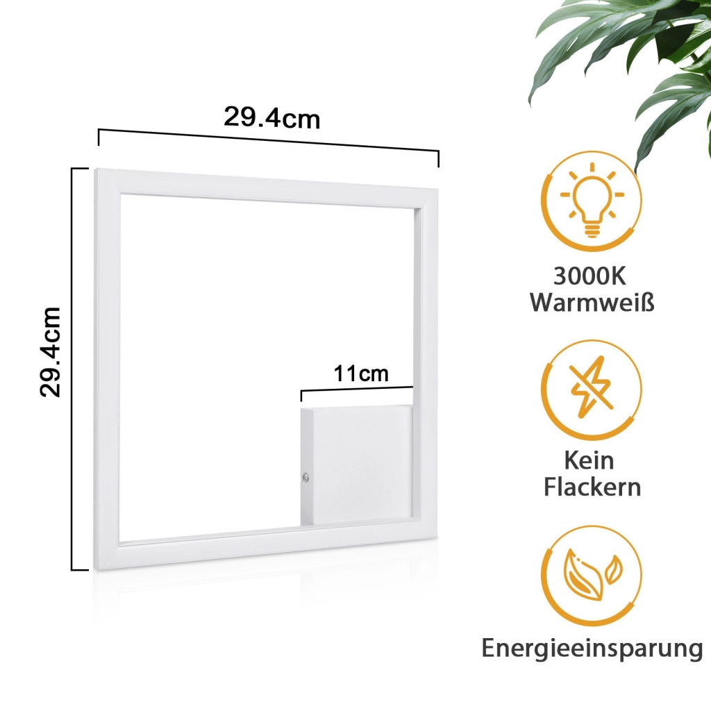 ZMH Lampada da soffitto plafoniera LED bianca quadrata 3000K moderna per soggiorno corridoio cucina