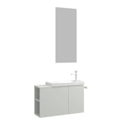 Set mobile lavabo con specchio (2 pezzi) "Ferla 80" - 80 x 22 x 45 cm - Cashmere opaco